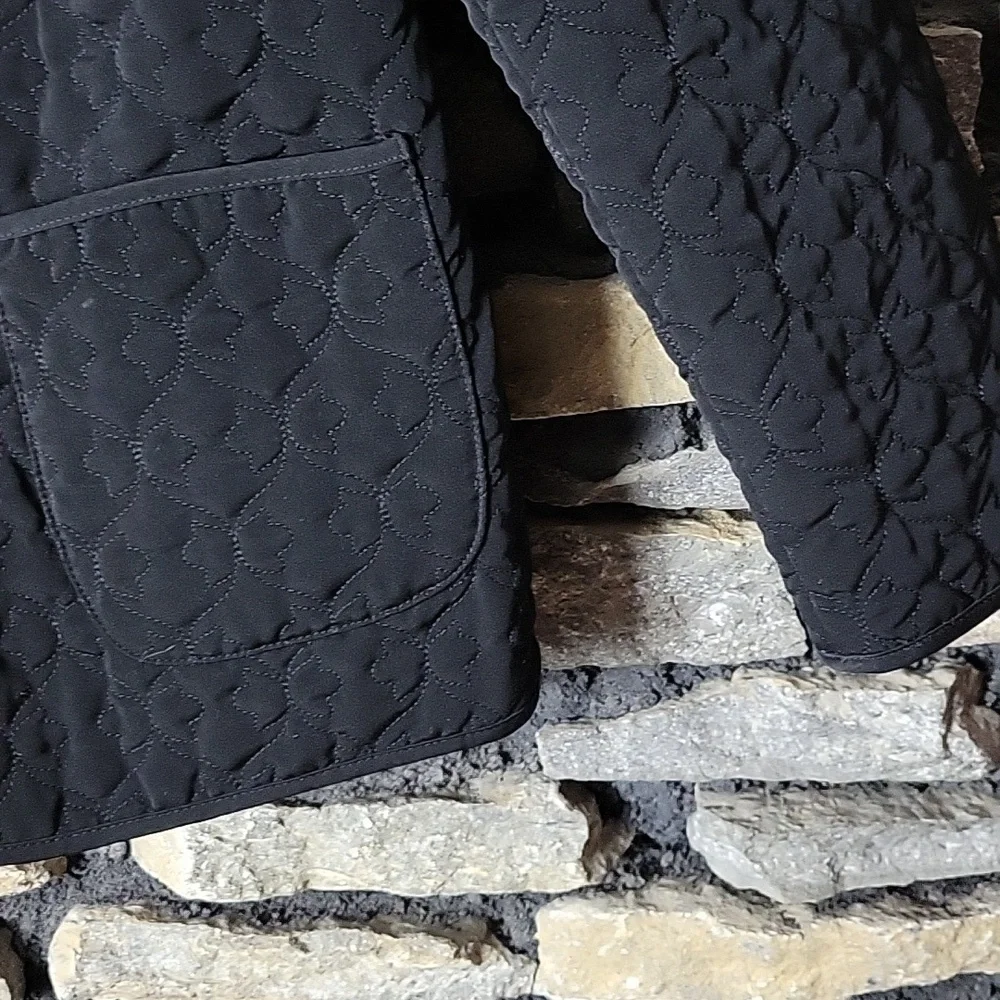 Women's Black Quilted Jacket Size Small - Picture 5 of 11